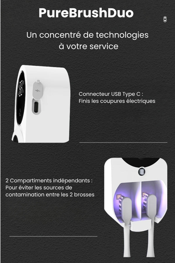 Mini Support Intelligent De Désinfectant Pour Brosse À Dents UV, Support Mural De Désinfectant Pour Brosse À Dents UV, Désinfectant Pour Brosse À Dents De Salle De Bain