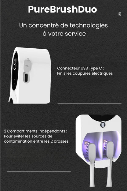 Mini Support Intelligent De Désinfectant Pour Brosse À Dents UV, Support Mural De Désinfectant Pour Brosse À Dents UV, Désinfectant Pour Brosse À Dents De Salle De Bain