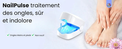 NailPulse : Dispositif IR pour traitement fongique des ongles, Elimination de L'onychomycose, Charge USB, Lumière Infrarouge 905Nm (destruction fongique) , Lumière Bleue (désinfection) 470Nm