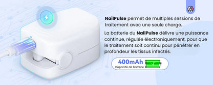 NailPulse : Dispositif IR pour traitement fongique des ongles, Elimination de L'onychomycose, Charge USB, Lumière Infrarouge 905Nm (destruction fongique) , Lumière Bleue (désinfection) 470Nm