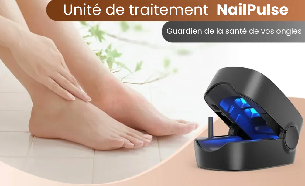 NailPulse : Dispositif IR pour traitement fongique des ongles, Elimination de L'onychomycose, Charge USB, Lumière Infrarouge 905Nm (destruction fongique) , Lumière Bleue (désinfection) 470Nm
