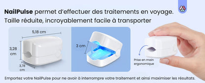 NailPulse : Dispositif IR pour traitement fongique des ongles, Elimination de L'onychomycose, Charge USB, Lumière Infrarouge 905Nm (destruction fongique) , Lumière Bleue (désinfection) 470Nm