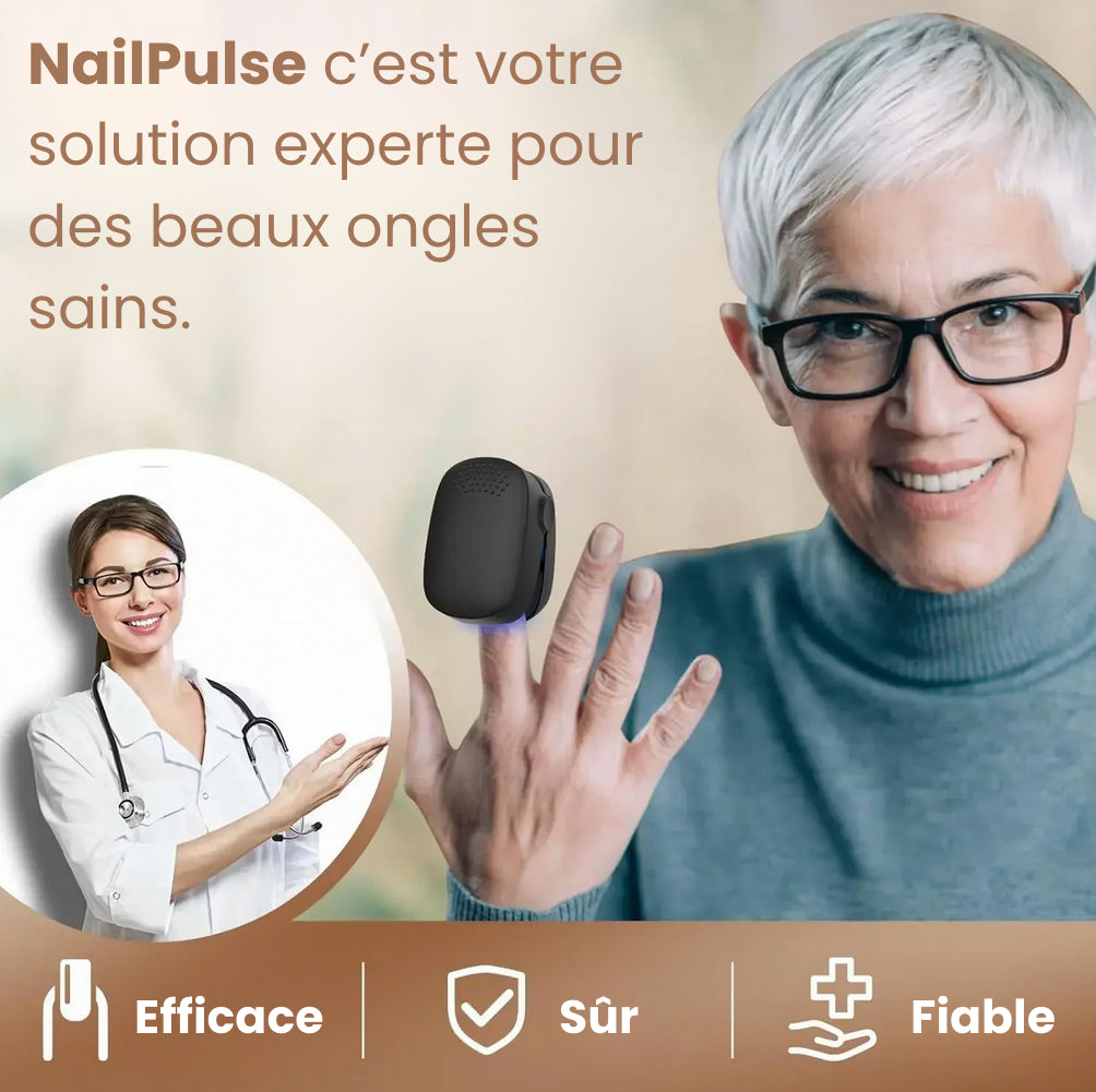 NailPulse : Dispositif IR pour traitement fongique des ongles, Elimination de L'onychomycose, Charge USB, Lumière Infrarouge 905Nm (destruction fongique) , Lumière Bleue (désinfection) 470Nm
