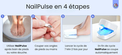 NailPulse : Dispositif IR pour traitement fongique des ongles, Elimination de L'onychomycose, Charge USB, Lumière Infrarouge 905Nm (destruction fongique) , Lumière Bleue (désinfection) 470Nm