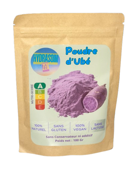 UBE en poudre 100% biologique anti-oxydant, sans gluten , UBE naturel sans sucre ajouté, 100% vegan, sans lactose, UBE en sachet de 100 grammes