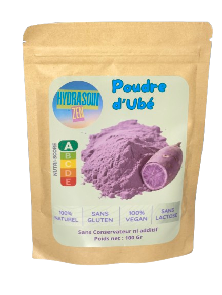 UBE en poudre 100% biologique anti-oxydant, sans gluten , UBE naturel sans sucre ajouté, 100% vegan, sans lactose, UBE en sachet de 100 grammes