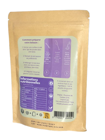 Nouveau : Ubé (Igname violette) en poudre naturelle pure et biologique