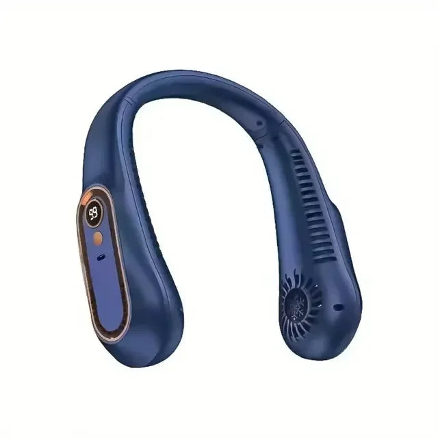 Ventilateur De Cou Suspendu Refroidisseur D'Air  USB Avec 5 Vitesses Et Affichages Numériques
